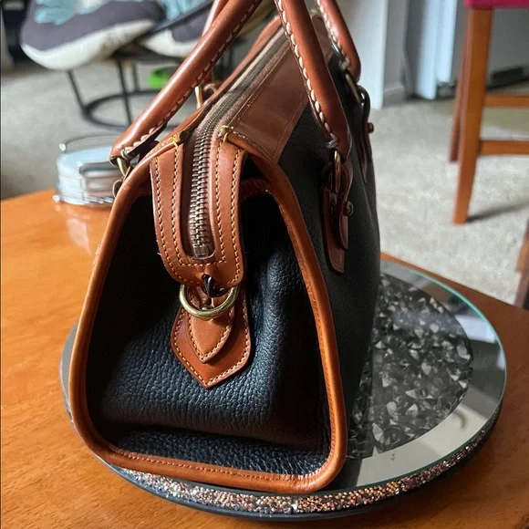 Dooney & Bourke Black and Tan Satchel - Picture 2 of 7